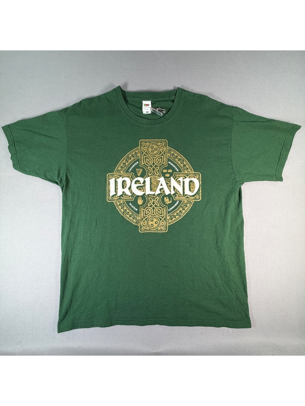 Ireland Celtic Cross Shirt Mens XL Green Four Provinces Irish Souvenir Tee